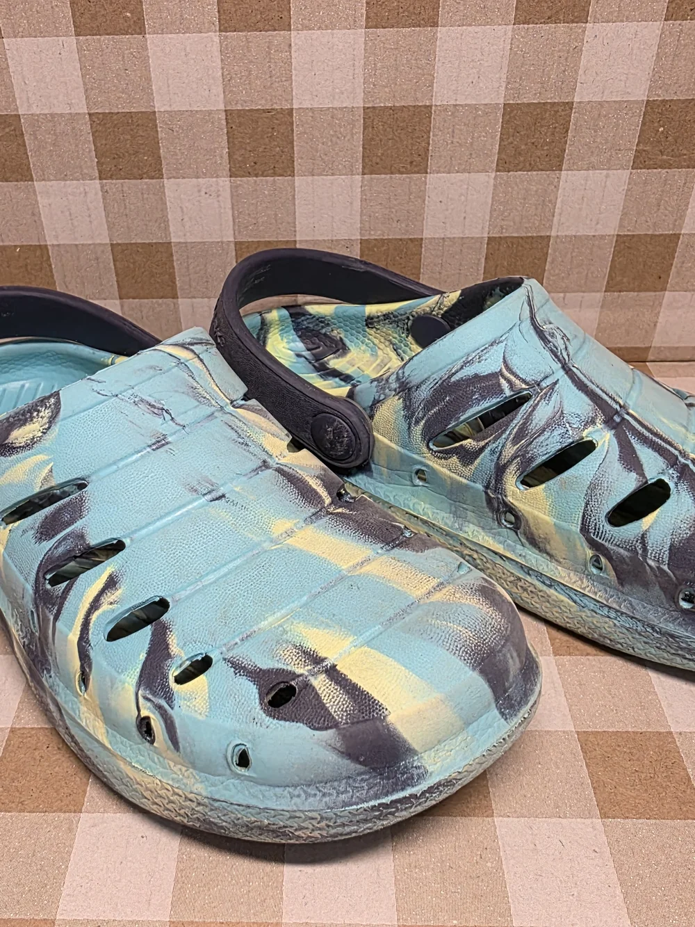 Kids Teal & Yellow Water Shoes Slip-On Clogs